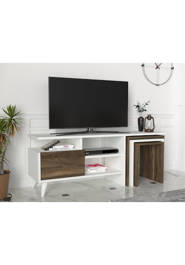 Dekorister Nature Tv Ünitesi Beyaz-Ceviz
