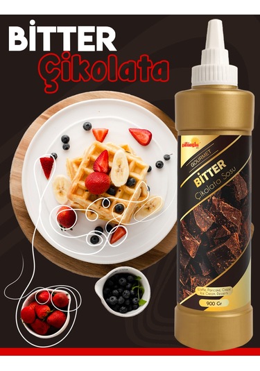 Bitter Çikolata Sos - Waffle & Krep & Pankek& Tatlı & Dondurma & Kruvasan Sos - 900 Gr