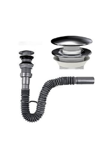 Stoplu Körüklü Sifon, Pop-up Lüx Lavabo Eviye Sifonu, Klik-klak K