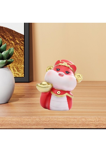Suntek Çin Yeni Yılı Yılan Heykelciği Dekoratif Kırmızı