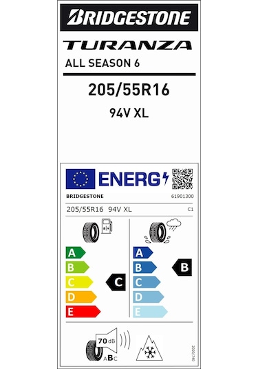 Bridgestone 205/55 R16 94V XL Turanza All Season 6 Dört Mevsim Lastiği 2025