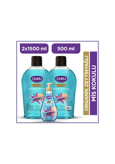 Duru Organik Zeytinyağlı Okyanus Sıvı Sabun 2 x 1500 ML + 500 ML