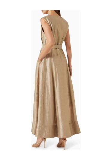 Acler Hepworth D - Ring Kemerli Maxi Elbise - %53 Keten, %36 Viskoz, %11 Naylon Bej