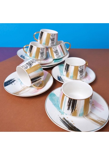 Goya Türk Kahvesi Fincan Takımı Çok Renkli
