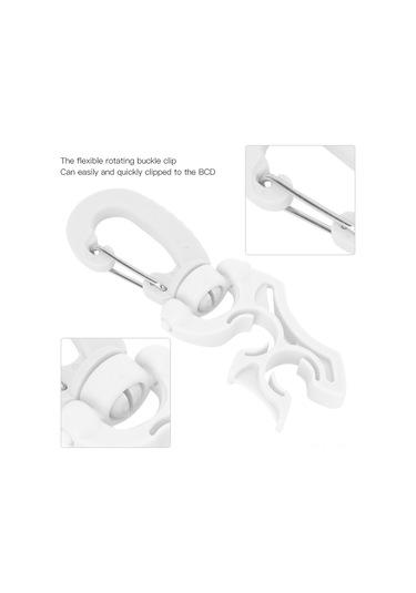 Ximistore9 Su Dalış Regülatör Borusu Tutucu, Bc'ye Hızlı Takılabilir Esnek Plastik Kanca, Alçak Basınç Borularını Sabitler - Beyaz