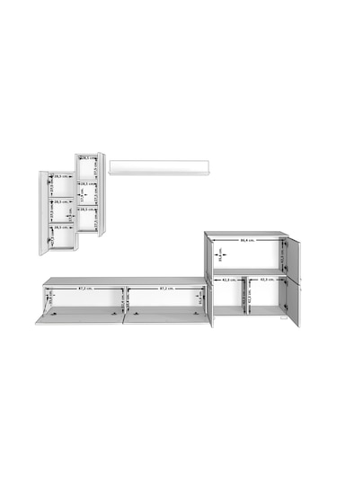 Decoraktiv Eko 6 Mdf Std Tv Ünitesi Tv Sehpası - Ceviz Beyaz Ahşap - Beyaz