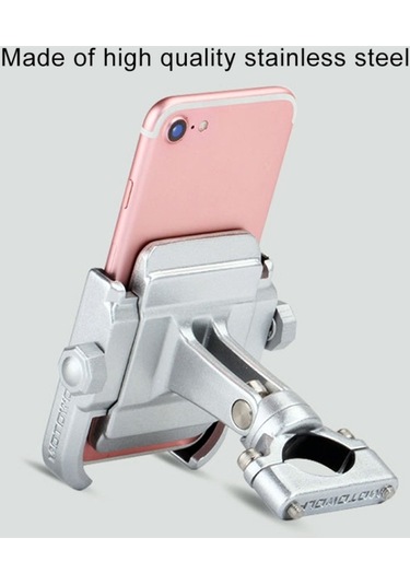 Sones Motosiklet Gidon Alüminyum Alaşımlı Telefon Braketi, 4-6 İnç Cihaz İçin Uygun Siyah