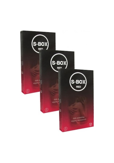 S-Box Red Kabartmalı Prezervatif 12'li x 3