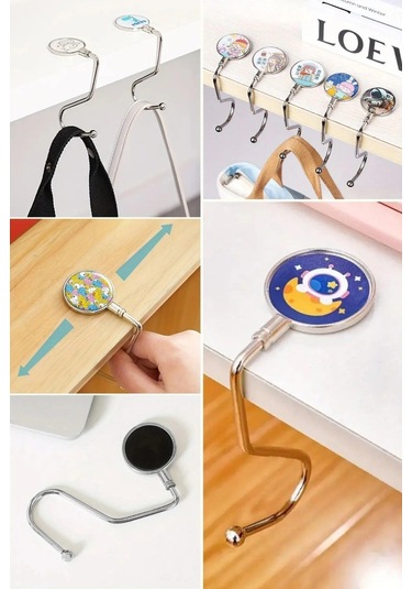 İpek Yıldızı Masaya Takılabilen Çanta Askısı Çanta Tipi Pratik Metal Çanta Kanca Karışık