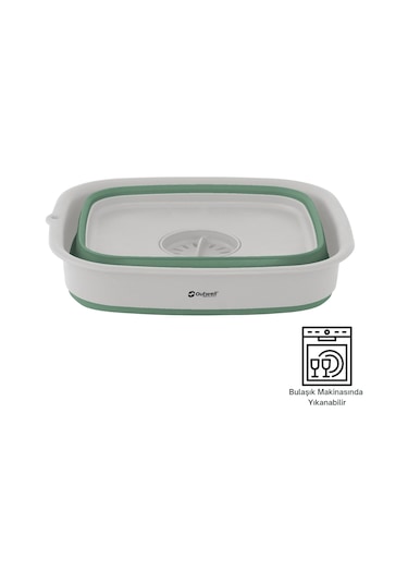 Outwell Collaps Wash Bowl W/drain Katlanır Kamp Lavabosu Yeşil-gri