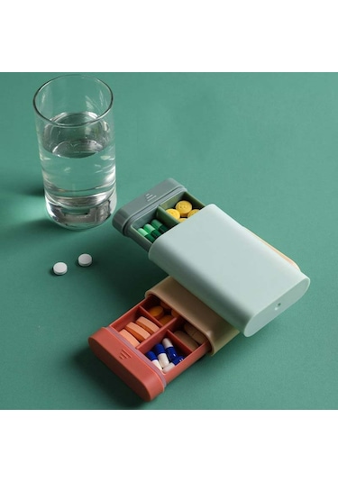 Sones 3 Adet Taşınabilir Mühürlü Hap Saklama Kutusu Bölmelere Ayrılmış Taşınabilir Mini Hap Kutusu Yeşil