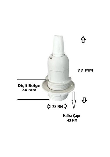 Italyan E14 Duy Mini Duy Bakalit Geçmeli Yarım Diş Beyaz 250v-2a 5 Adet