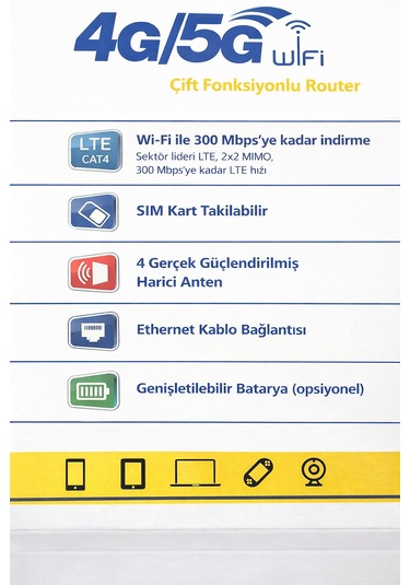 4g/5g Destekli Dual Function Router 300 Mbps Type-c 4000mah Batarya Yüksek Performanslı Ağ Çözümü