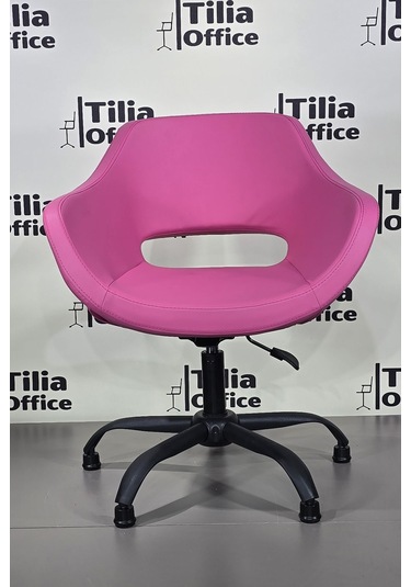 Monaco Çalışma Kesim Kuaför Koltuğu Yonca Sabit Siyah Ayak Pembe