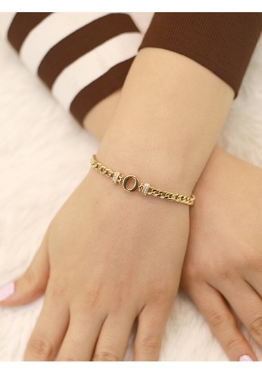 O Harfli Gurmet Bileklik-künye Altın