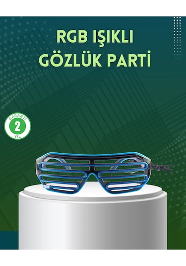 Işıklı Led Gözlük Parti Konser Ve Etkinlik Aksesuarı "