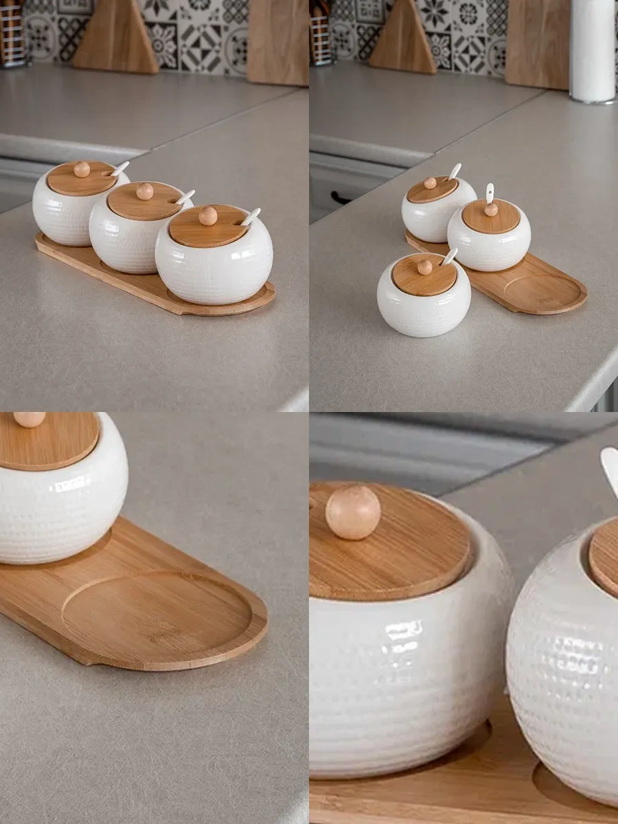 Home Rabbit Kapaklı Ve Kaşıklı Şekerlik Seti, 3 Parça 116785735 Beyaz