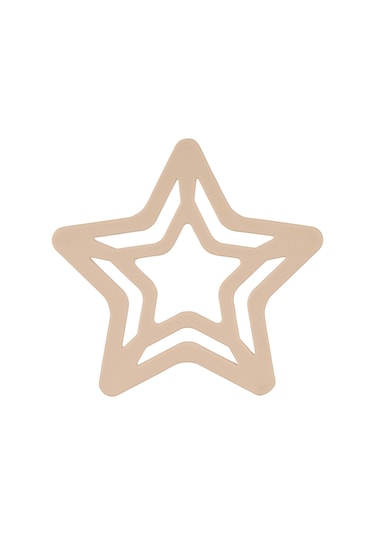 Silikon Diş Kaşıyıcı Yıldız Latte Bej