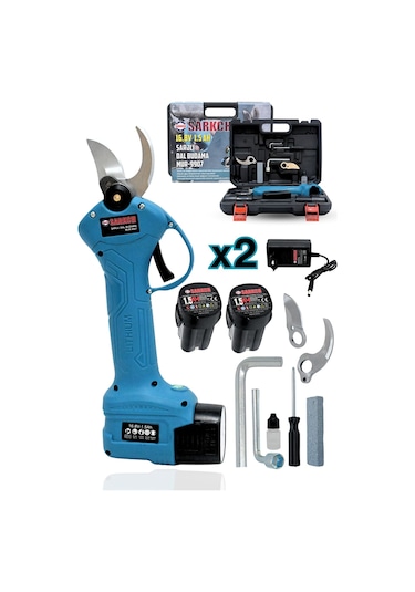 9907 Şarjlı Dal Budama Makası 30mm Kesme Çapı Yedek Bıçaklı