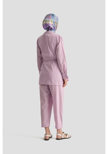 Armine Düğme Detaylı Takım 25y6012 Lila Lila