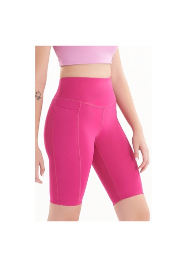 Josejuan Kadın Toparlayıcı Yüksek Bel Cep Detaylı Spor Biker Tayt 7108-fuşya Fuşya
