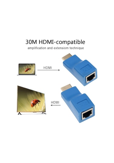 4971 Hdmi Rj45 Cat5 6 Extender Uzatıcı Uzatma Aparatı Adaptör