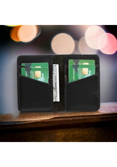 Enrico Slim Deri Kartlık Rst1 Parlak Siyah