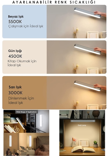 Noas Kumandalı Dokunmatik Çalışma Lambası Usbli Taşınabilir Led Aydınlatma