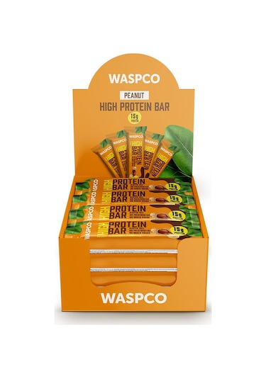 Waspco Yüksek Protein Bar - Yer Fıstık Ve Kakaolu 50g X 12 Adet