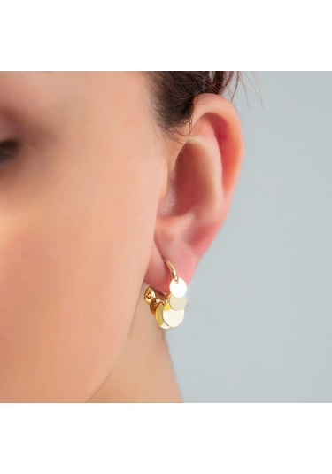 Altınbeyı Pullu Sallantılı Halka Küpe 2.60 Gram