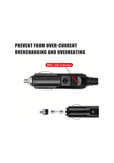Dashanshop 6ft Araç Uzatma Kablosu 16awg Sigortalı Led Işıklı Oto Şarj Ve Pompa