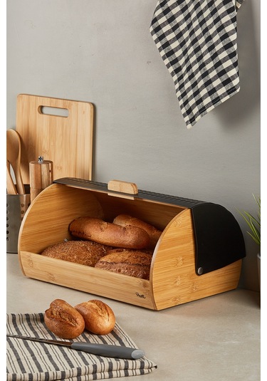 Benito Bambu Ekmek Dolabı Siyah