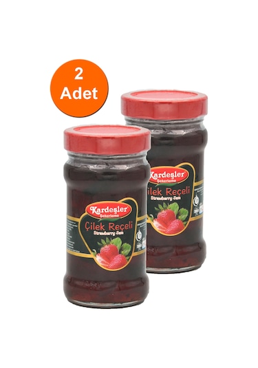Kardeşler Şekerleme Çilek Reçeli Cam Kavanoz 2 x 380 G