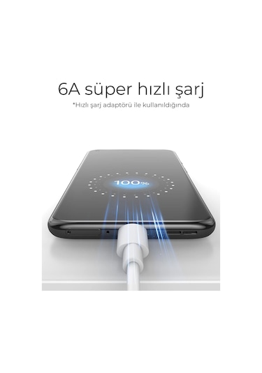 Redmi Note 9s Uyumlu 120w 1 Metre Ultra Hızlı Type-c Şarj Kabl...