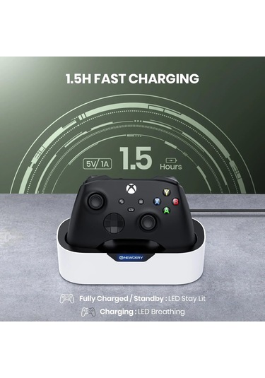 Newdery Xbox Kablosuz Kontrol Cihazları İçin Solo Şarj İstasyonu, Hızlı Şarj Amerika Birleşik Devletleri As Picture