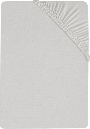 2 Adet Düz Pamuklu Tek Kişilik 150 X 200 Cm Lastikli Penye Çarşaf-gri-beyaz