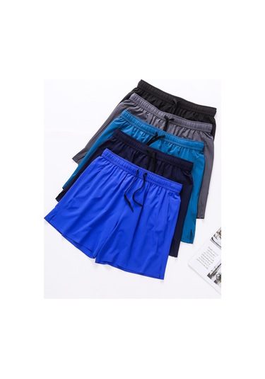 Moveevo Erkek Spor Şortu: Hızlı Kuruyan, Esnek Bel Çemberi, Cepli, Basketbol-koşu-fitness İçin Koyu Mavi, Avrupa Beden S