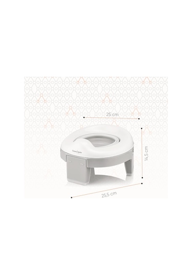 Gezenbebe Katlanabilir Seyahat Çocuk Tuvaleti Beyaz - Gri