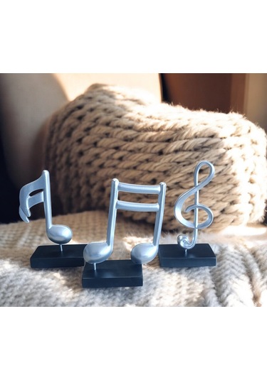 10cm-20cmlik Kırılmaz Polyester Beyaz Renk,nota Desenli Biblo