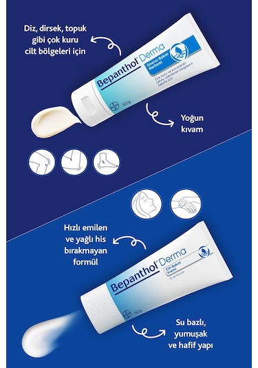 Bepanthol Onarıcı Bakım Merhemi Çok Kuru Ciltler ve Tahrişe Yatkın Bölgeler İçin Bakım 50 G