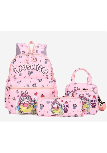 2025 Yeni Büyük Kapasiteli 4 Parçalı Sırt Çantası Pembe