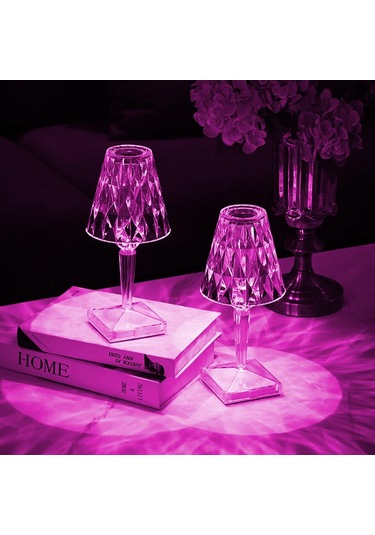 Powermaster Ha-1638 Dekoratif Rgb Led'li Ambiyans Masa Gece Lambası Şarjlı Dokunmatik Tuşlu Doğal Işık