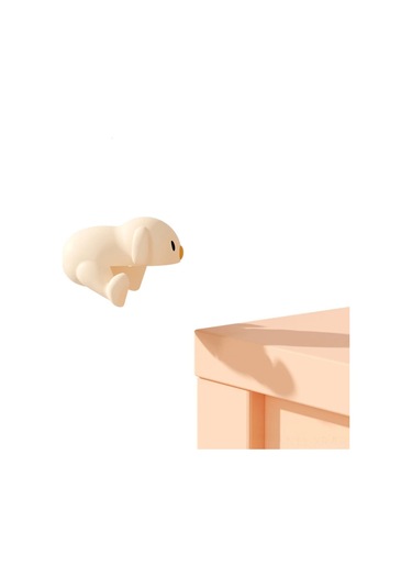 Xiyyadms Kartoon Köpek Desenli Silikon Masa Köşesi Koruyucu, Çocuk Güvenliği İçin Yumuşak Çarpma Engelleyici, 4 Renk Seçeneği, 4 Adet/ Paket Beyaz