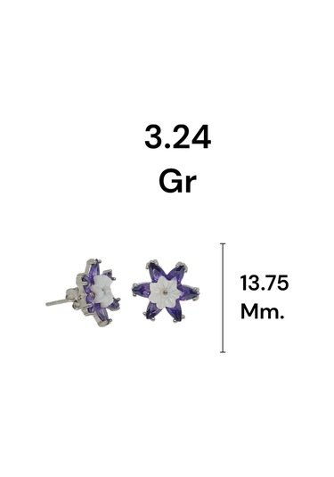 925 Ayar Gümüş Lotus Model Taşlı Çiçek Küpe Zarif Ve Anlamlı Tasarım Gümüş