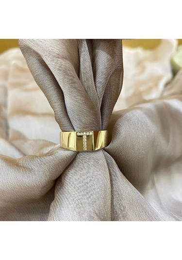 Çgk Çiğdem Gürel Kuyumculuk T Harf Altın Yüzük 14yeni0096 Gold