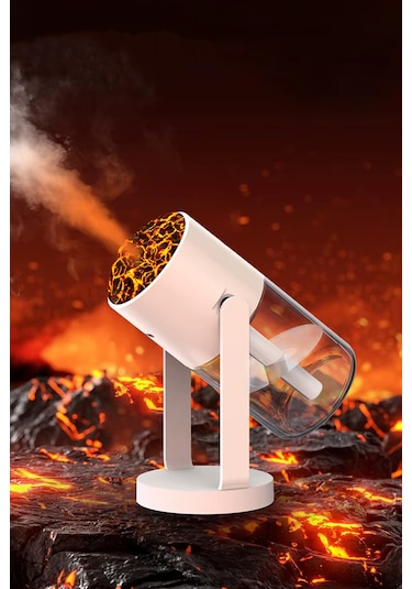 Volkanik Ultrasonik Hava Nemlendirici Led Işıklı Buhar Makinası Araç - Ev Aroma Difüzörü 280ml