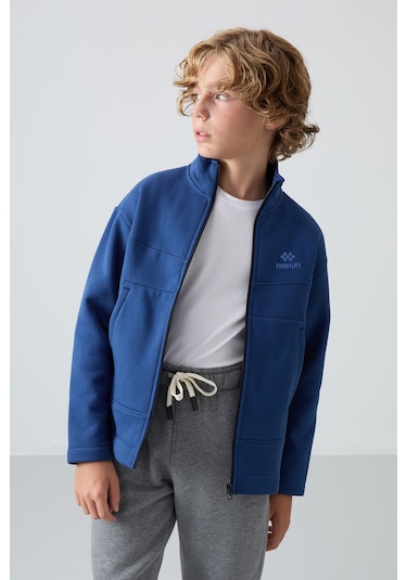 Parlament Pamuklu Kalın İçi Tüylü Yumuşak Dokulu Standart Fit Nakışlı Erkek Çocuk Sweatshirt - 1124 Parlament