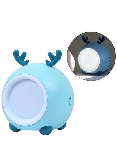 Suntek Geyik Gece Lambası Kawaii Hayvan Lamba Kısılabilir Mavi