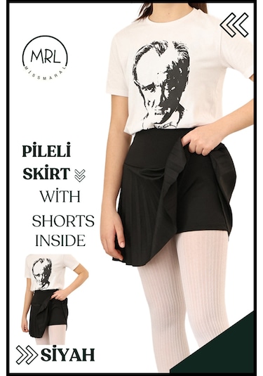 Kız Çocuk Pileli Siyah Etek Yüksek Bel İçi Şortlu Likra Kumaş Okul-oyun-spor-etkinlik Eteği 4103 Siyah Kız Çocuk Pileli Siyah Etek Yüksek Bel İçi Şortlu Likra Kumaş Okul-oyun-spor-etkinlik Eteği 4103 Siyah