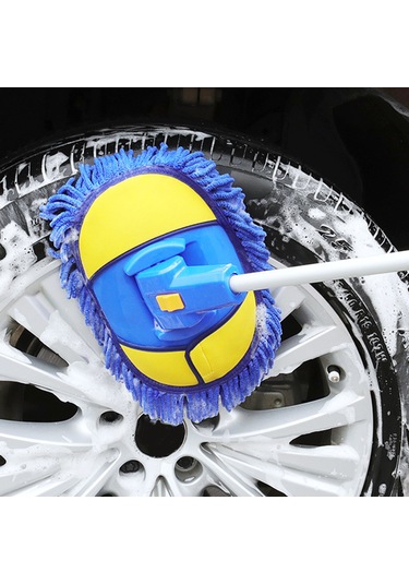 Symbee Uzun Saplı Araba Yıkama Seti - Mikrofiber Bezli Sünger Ve Yedek Başlık İçerir